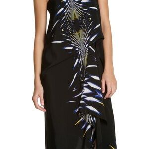 BCBGMaxAzria Black Dress with Blue and Yellow Accents
